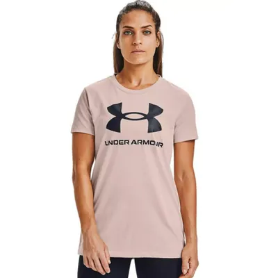 Koszulka damska UNDER ARMOUR Live Sportstyle Graphic SSC 1356305 łososiowa XS Różowy