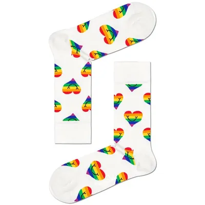 SKARPETKI HAPPY SOCKS PRIDE HEART PHS01-1300 41-46 Beżowy