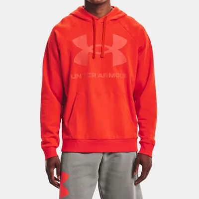 Męska bluza z kapturem UNDER ARMOUR Rival 1357093-296 XL Pomarańczowy