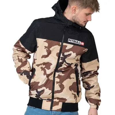 Kurtka Pit Bull Windbreaker Horizon Moro / Czarna / Beżowa