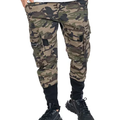 Spodnie Materiałowe Jogger Gangster 3007 Camo 1 Moro Zielone