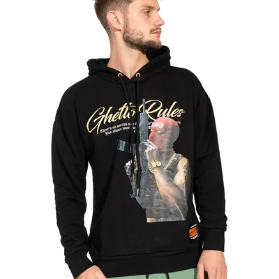 Bluza Z Kapturem Plus Eighteen Ghetto Rules Czarna