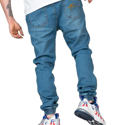 Spodnie Jeans Jogger Moro Sport Big Paris 3D Effect Niebieskie