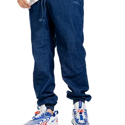 Spodnie Jogger Jeans Prosto Pazy Ciemnoniebieskie