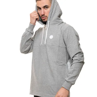 Bluza Z Kapturem Half Zip Ssg Loose Szara