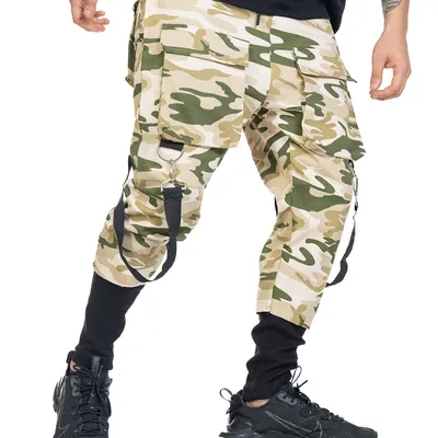 Spodnie Materiałowe Jogger Gangster Camo Beżowe