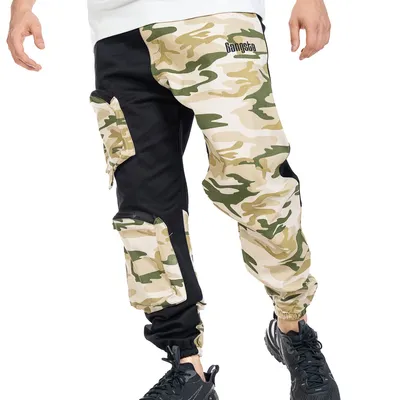 Spodnie Materiałowe Jogger Gangster 3002 Camo Half Sand Moro