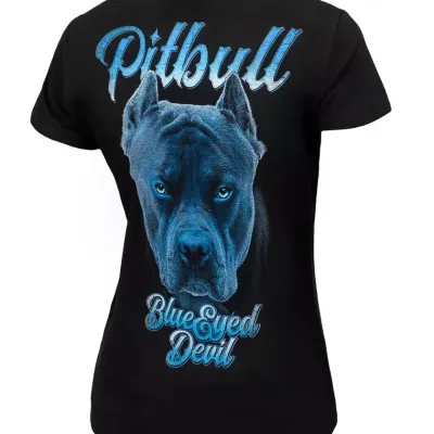 Koszulka Damska Pit Bull Blue Eyed Devil 23 Czarna