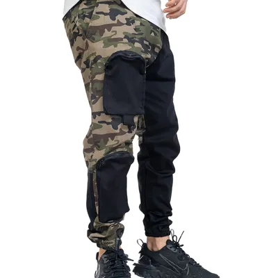 Spodnie Materiałowe Jogger Gangster 3002 Camo 5 Half Moro / Czarne