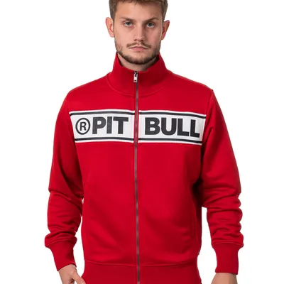 Bluza Zip Pit Bull Chest Logo Czerwona