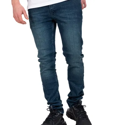 Spodnie Jeans Croll Classic Slim Przecierane Niebieskie 5066