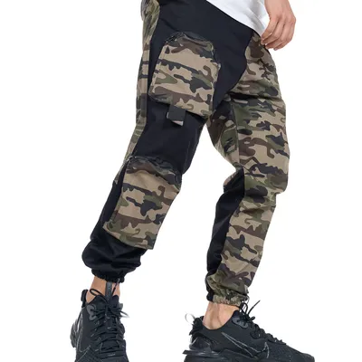 Spodnie Materiałowe Jogger Gangster 3002 Camo 3 Small Half Moro Tył nogawki camo