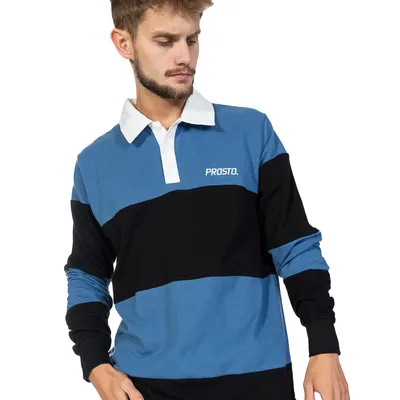 Longsleeve Polo Prosto Mathew Czarny / Niebieski