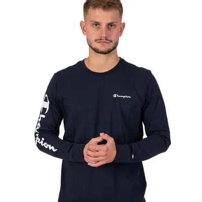 Longsleeve Champion 218286 Sleeve Big Granatowy