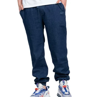 Spodnie Jeans Jogger Prosto Pazy Ciemnoniebieskie