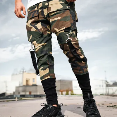 Spodnie Materiałowe Jogger Gangster 11133 Camo Zielone