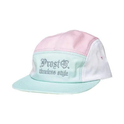 Czapka 5-Panel Damska Prosto Pastello Miętowa / Różowa / Biała