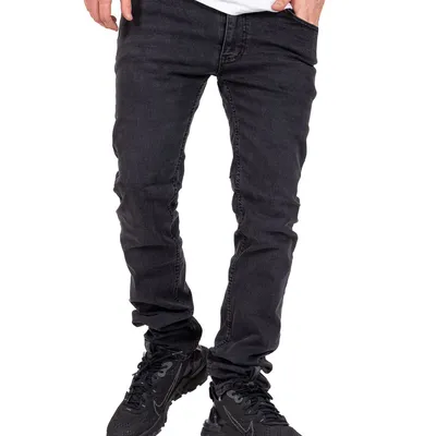 Spodnie Jeans Croll Classic Slim Sprane Czarne 6693