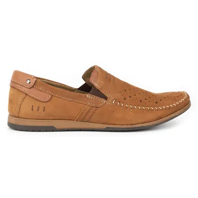 Buty męskie skórzane mokasyny 876 lato camel