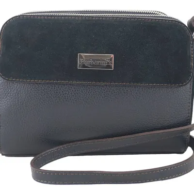 Torebka damska skórzana crossbody - Czarna