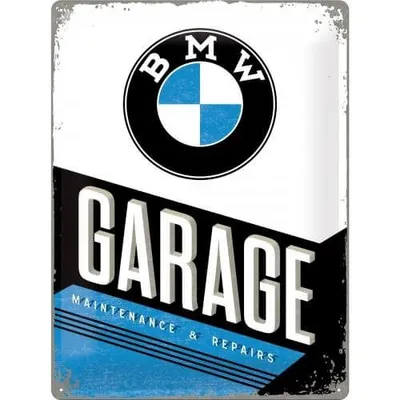 Plakat metalowy 30x40 bmw garage