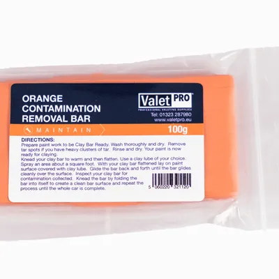 VALET PRO ORANGE CLAY BAR 100G glinka pomarańczowa miękka