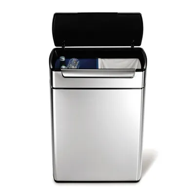 Simplehuman - Kosz na śmieci 48L TOUCH-BAR RECYCLER - stal FPP