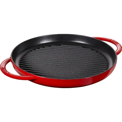 Staub - Patelnia żeliwna grillowa okrągła Chistera 30 cm czerwony