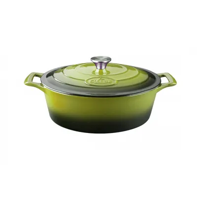 La Cuisine - Garnek żeliwny owalny Pro 29 cm 4.75 l Zielony