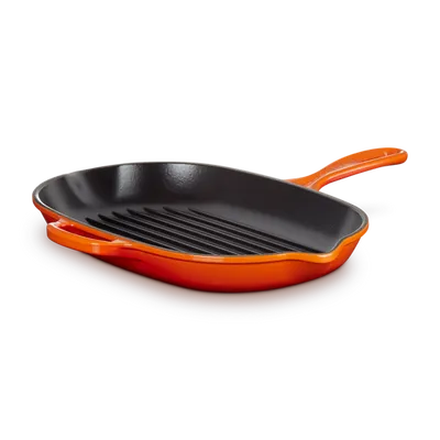 Le Creuset - Owalna patelnia grillowa żeliwo 32 cm płomienny