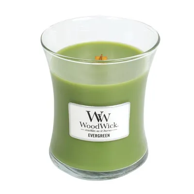 WoodWick - Świeca Średnia Evergreen 100h