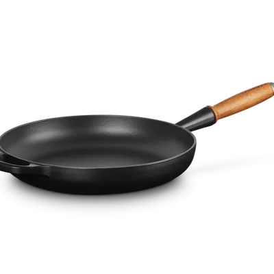 Le Creuset - Patelnia Signature z drewnianym uchwytem 28 cm Czarny mat