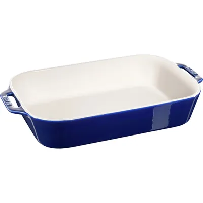 Staub - Prostokątny półmisek ceramiczny Cooking 4,5 L niebieski