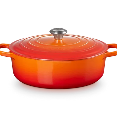 Le Creuset - okrągły garnek Gourmet żeliwo 30 cm Płomienny