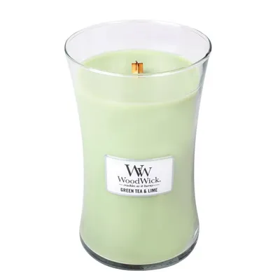 WoodWick - Świeca Duża Green Tea & Lime 120h