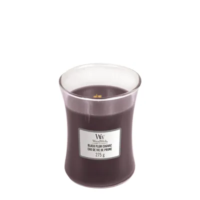 WoodWick - Świeca średnia Black Plum Cognac 100h