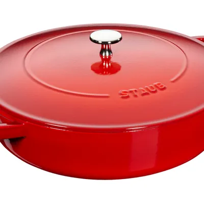 Staub - Patelnia żeliwna sauté Chistera Braiser 28 cm czerwony