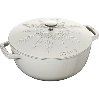 Staub - Garnek żeliwny okrągły snowflake Cocotte Special 3,6 L biały