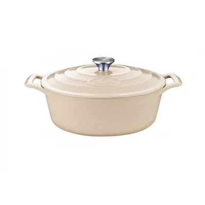 La Cuisine - Garnek żeliwny owalny 29cm 4,75L Kremowy