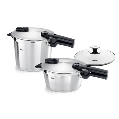 Fissler - Szybkowar 6l + Patelnia Ciśnieniowa 3,5l Vitaquick® Premium + Pokrywka