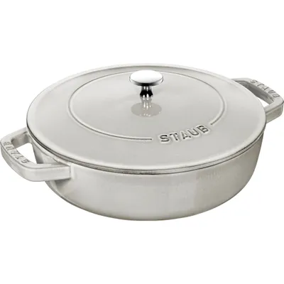 Staub - Patelnia żeliwna sauté Chistera Braiser 26 cm biały