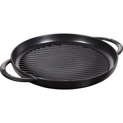 Staub - Patelnia żeliwna grillowa okrągła Chistera 30 cm czarny