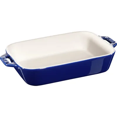 Staub - Prostokątny półmisek ceramiczny Cooking 1,1 L niebieski