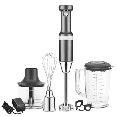 KitchenAid - Blender z akcesoriami 5KHBBV83 Srebrzystopopielaty