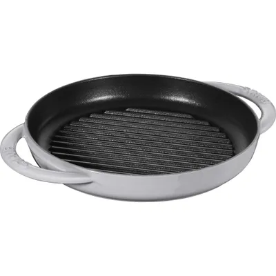 Staub - Patelnia żeliwna grillowa okrągła Chistera 22 cm grafitowy szary