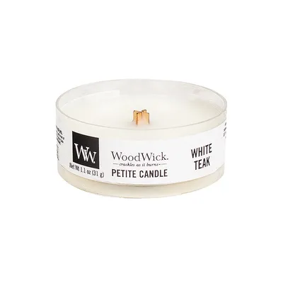 WoodWick - Świeca Petite White Teak 15h