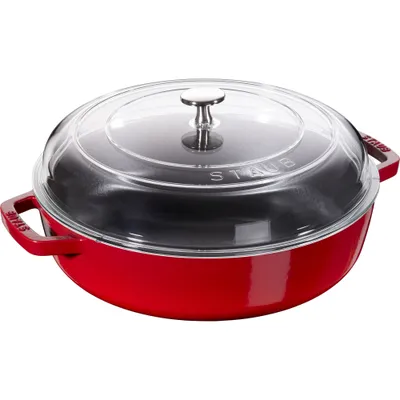 Staub - Patelnia żeliwna sauté Chistera 24 cm czerwony