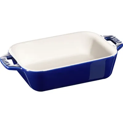 Staub - Prostokątny półmisek ceramiczny Cooking 400 ml niebieski