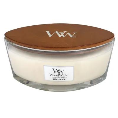 WoodWick - Świeca HearthWick Flame Baby Powder 60h