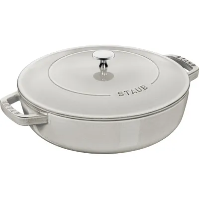 Staub - Patelnia żeliwna sauté Chistera Braiser 28 cm biała trufla